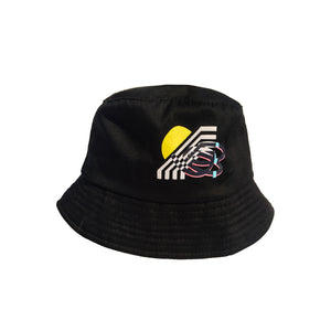 Black Bucket Hat with Pin