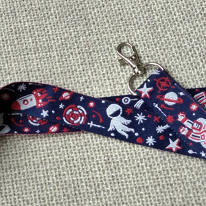 Cosmonaut Woven Lanyard (Pink and Blue)