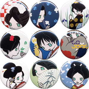Pinback button set "kokonotsu" by Ai Yamaguchi (set of 9 pieces)